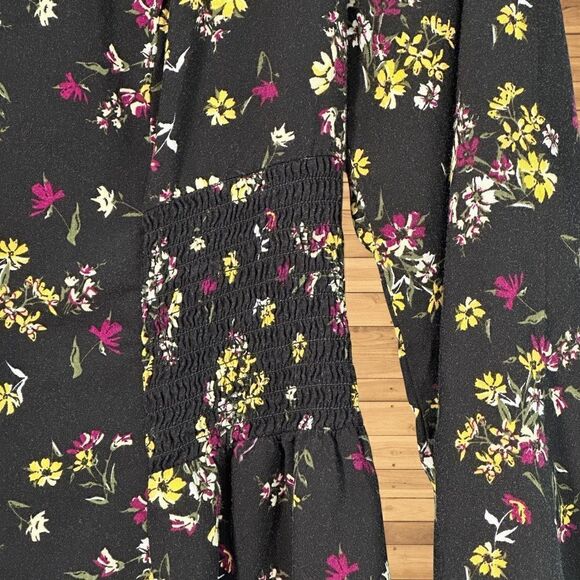 Torrid Womens Dress Size 00 (Actual 10) Multi-Color Floral Challis Smocked Waist - Picture 5 of 11